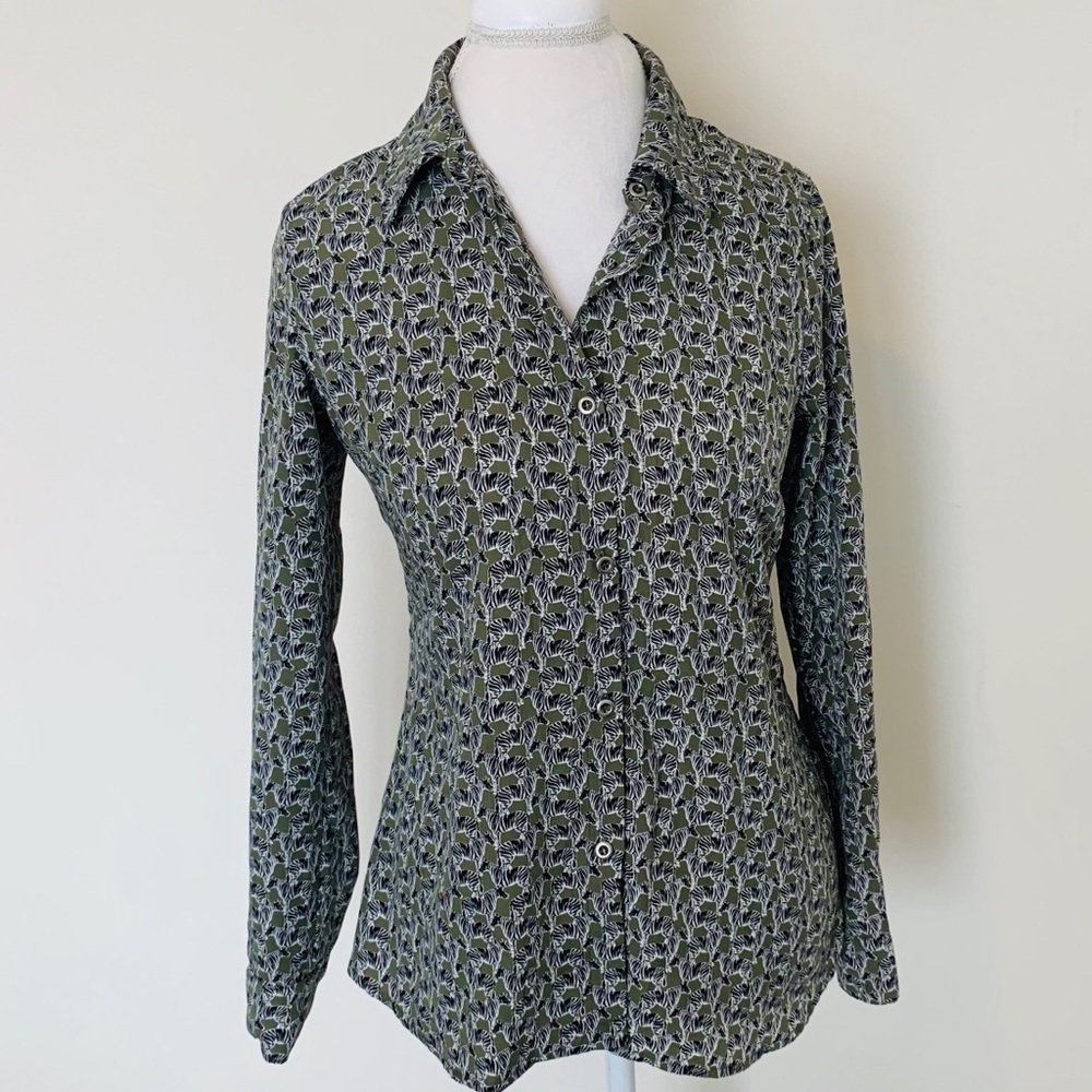 Splendid Button Down Blouse With Zebra Design Sz S - image 3